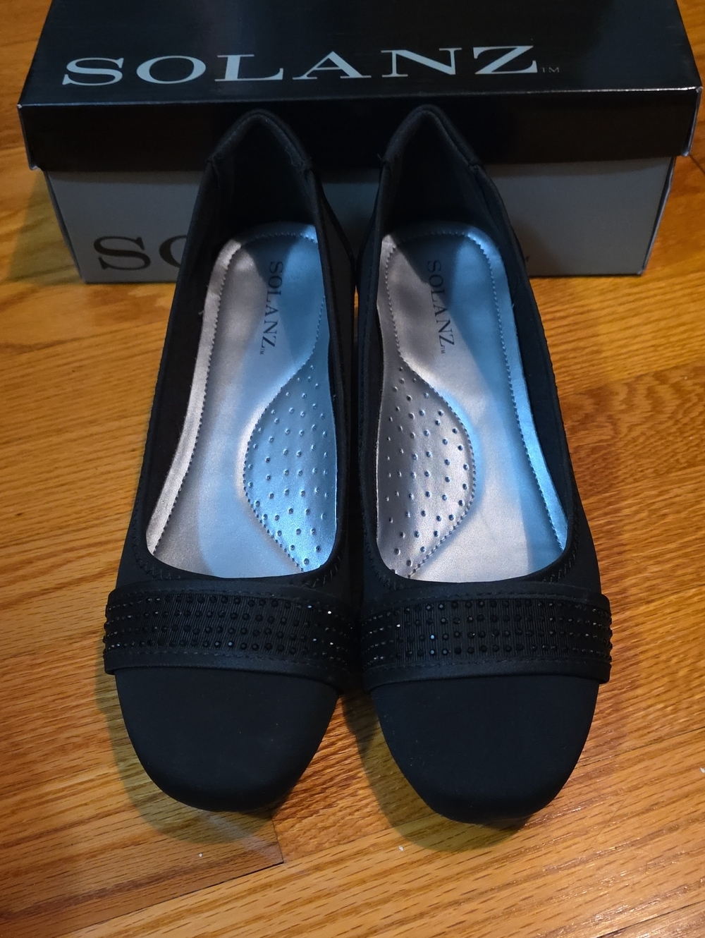 Black Embellished Women's Comfort Wedge Shoe